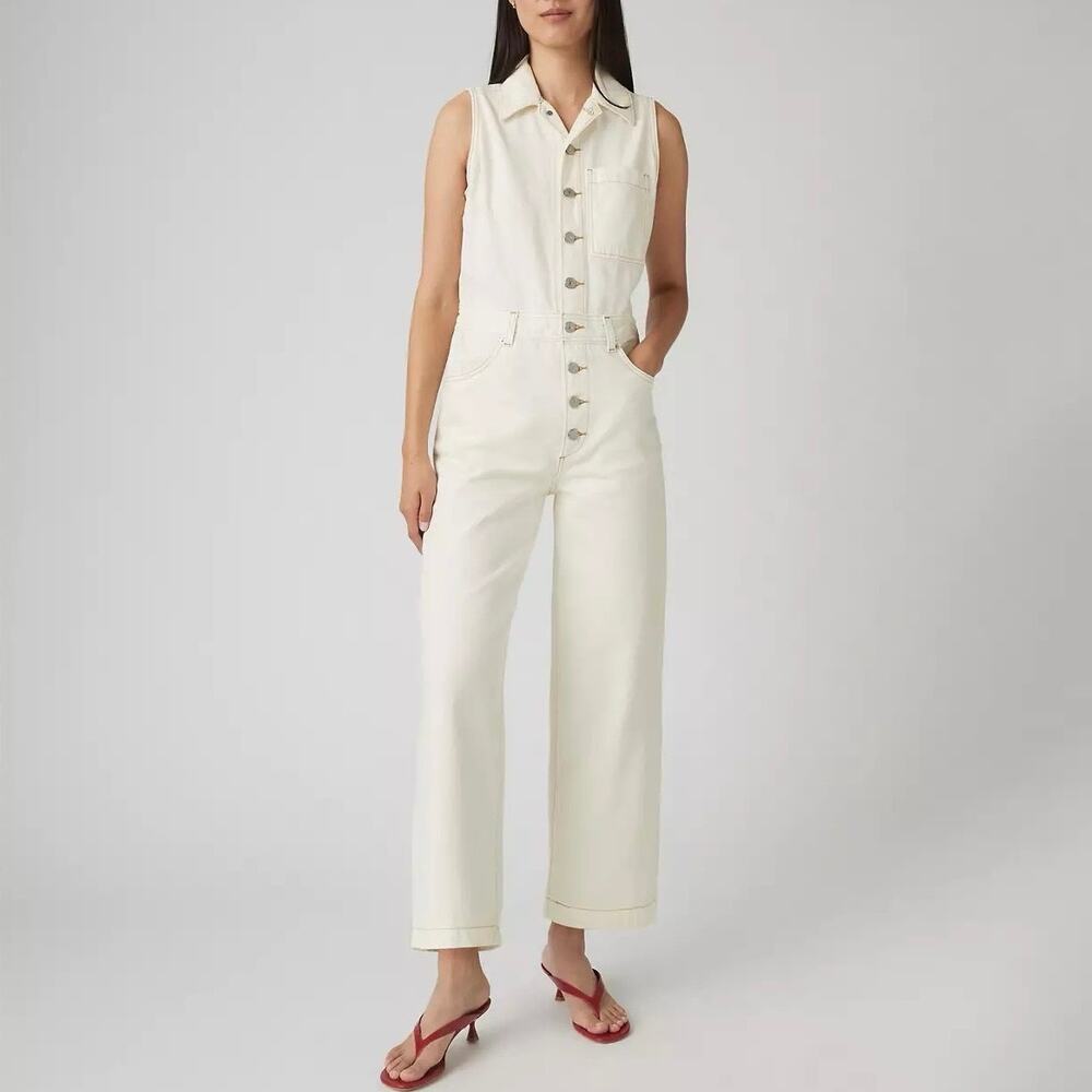 Levi’s Sleeveless Utility Jumpsuit White Serenity Tomorrow Size Medium